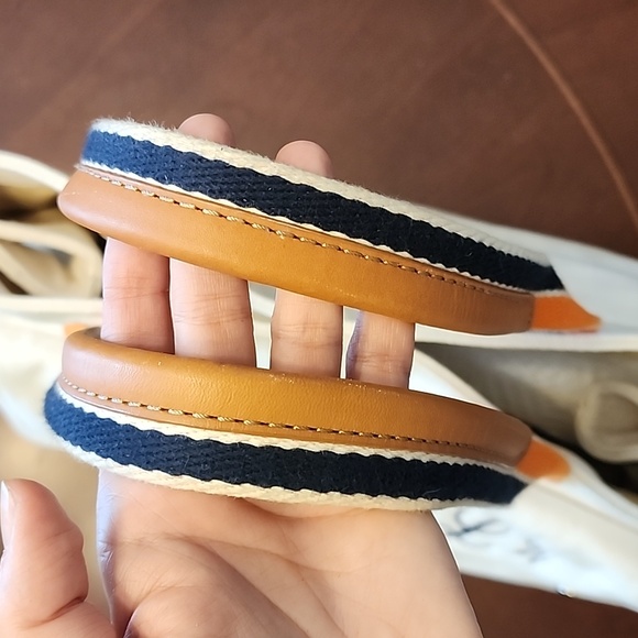 ‼️NWOT Pottery Barn White and Orange Seacliff Canvas Tote with Striped Handles - Picture 5 of 17